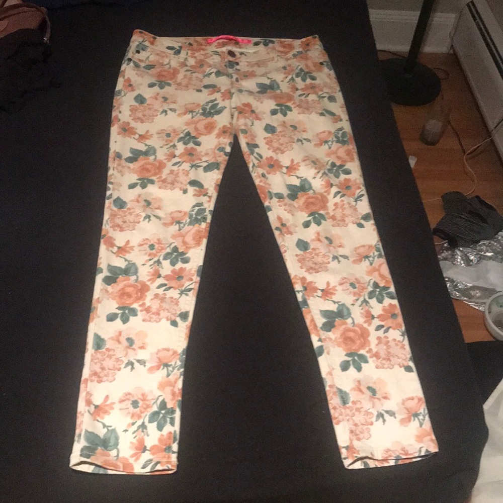 Flower skinny jeans